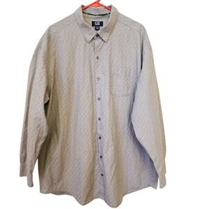 Cutter and Buck Button Down Men's XXL Tall Long Sleeve Light Gray Neutral